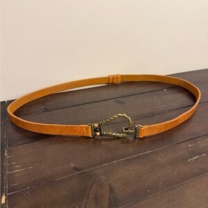 Chico’s Genuine Leather Belt M/L Made in Canada Boho Western Statement Buckle